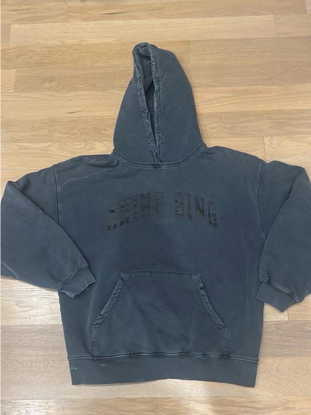 Anine Bing sweatshirt XS Washed Black gray Graphic Hoodie